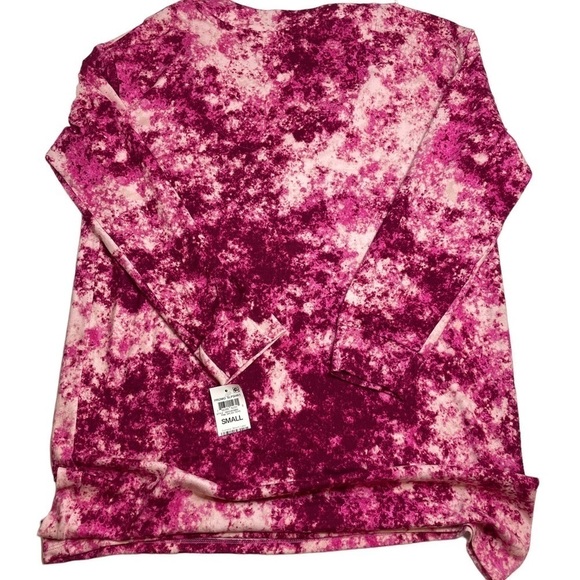 Jenni Printed Long Sleeve Sleep Shirt Pink Splash Tie Dye Small New - Picture 6 of 6